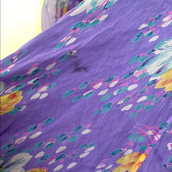Vintage 100% silk‎ Floral Purple midi Dress size 12 - Picture 13 of 14